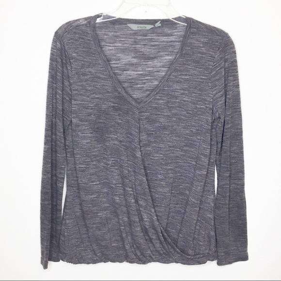 Athleta Tops - Athleta Wrap Long Sleeve Top Bubble Hem XS 595